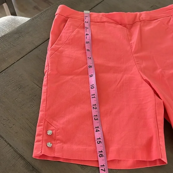 NWOT Coral Orange Stretchy Shorts - Picture 6 of 7